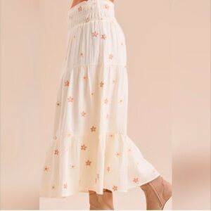 Altar'd State Cream Floral Maxi Skirt